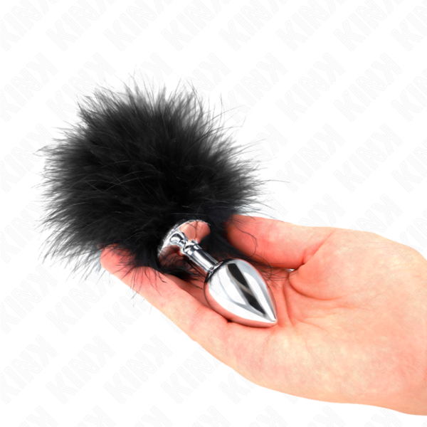 kink---plug-anal-11-x-7-cm-acero-inoxidable-con-pluma-11-cm-2