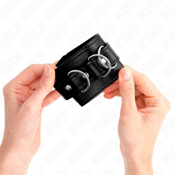 kink---muÑequeras-con-3-anillas-en-d-ajustable-negro-17.5-25-cm-x-6-cm-2