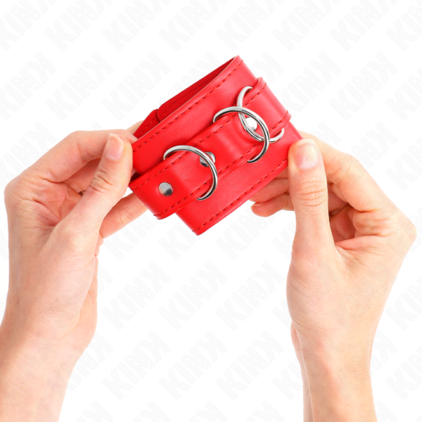 kink---muÑequeras-con-3-anillas-en-d-ajustable-rojo-17.5-25-cm-x-6-cm-2