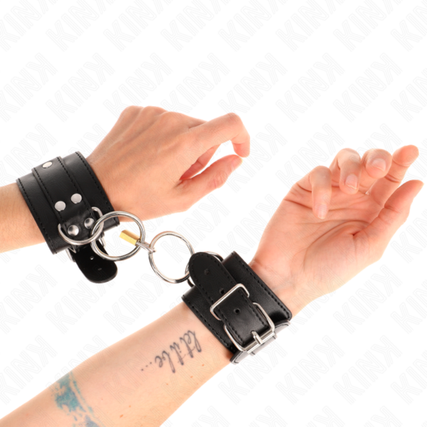 kink---muÑequeras-con-bloqueo-de-candado-en-anillas-negro-ajustable-20-28-cm-x-5.5-cm-3
