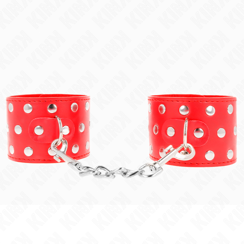 kink---muÑequeras-con-cierre-a-presiÓn-lleno-de-tachuelas-ajustable-rojo-19-24-cm-x-5.5-cm-0