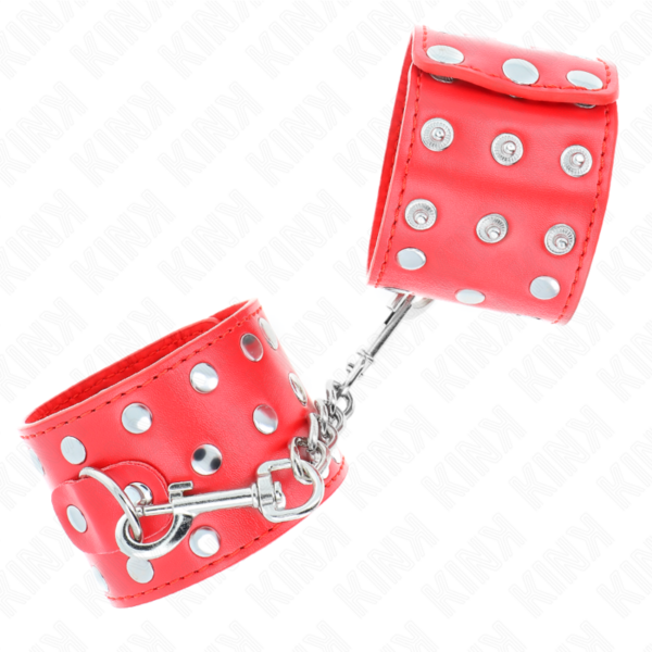 kink---muÑequeras-con-cierre-a-presiÓn-lleno-de-tachuelas-ajustable-rojo-19-24-cm-x-5.5-cm-1