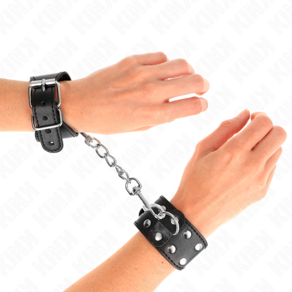 kink---muÑequeras-con-doble-lÍnea-de-tachuelas-ajustable-negro-3