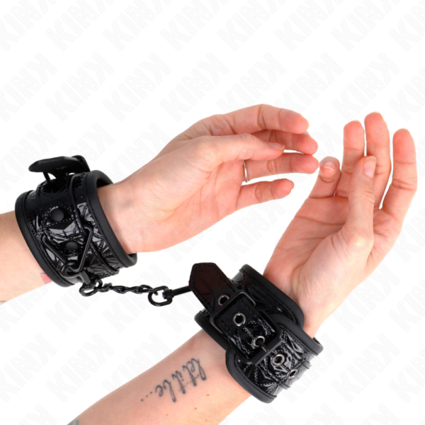 kink---muÑequeras-con-patrÓn-de-diamantes-negro-ajustable-17-26-cm-x-5.5-cm-3