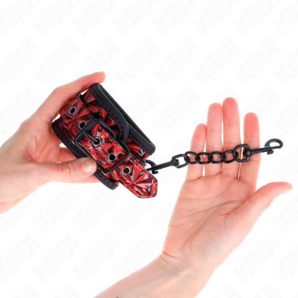 kink---muÑequeras-con-patrÓn-de-diamantes-rojo-oscuro-ajustable-17-26-cm-x-5.5-cm-2