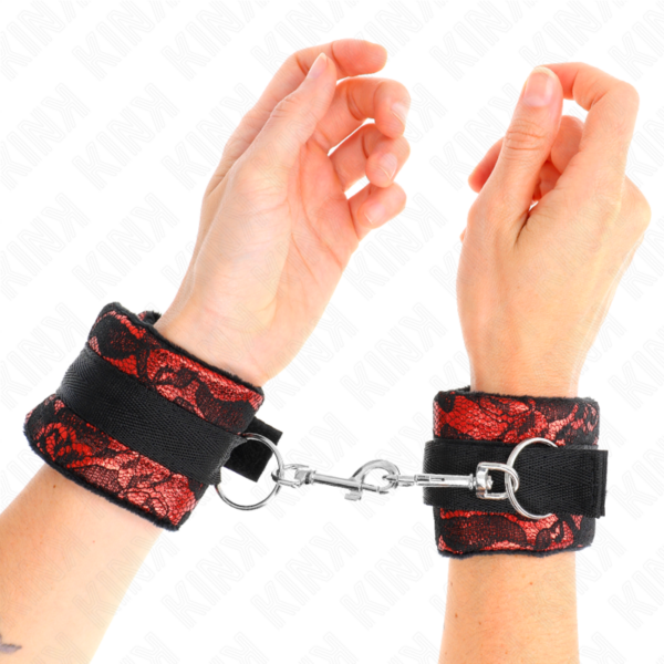 kink---muÑequeras-cortas-de-encaje-terciopelo-y-uniÓn-de-nylon-rojo/negro-23-x-6.5-cm-3