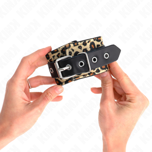 kink---muÑequeras-de-cuero-estilo-leopardo-ajustable-18-29-cm-x-5.5-cm-2