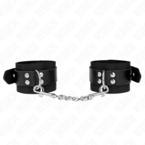 kink---muÑequeras-de-nylon-negro-con-correa-cuero-negro-ajustable-19-29-cm-x-5.1-cm-0