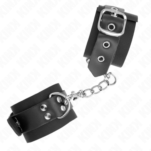 kink---muÑequeras-de-nylon-negro-con-correa-cuero-negro-ajustable-19-29-cm-x-5.1-cm-1