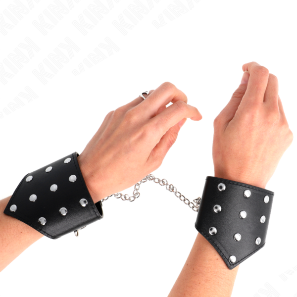 kink---muÑequeras-estilo-puntiagudo-negro-con-cadena-ajustable-17-23-cm-x-8.5-cm-3