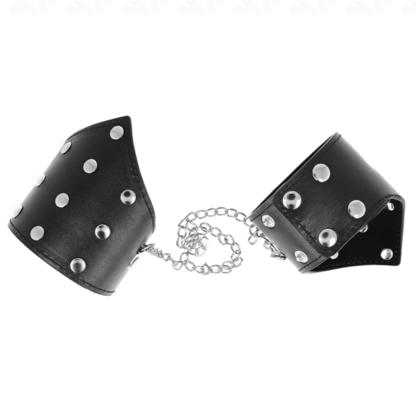 kink---muÑequeras-estilo-puntiagudo-negro-con-cadena-ajustable-17-23-cm-x-8.5-cm-1