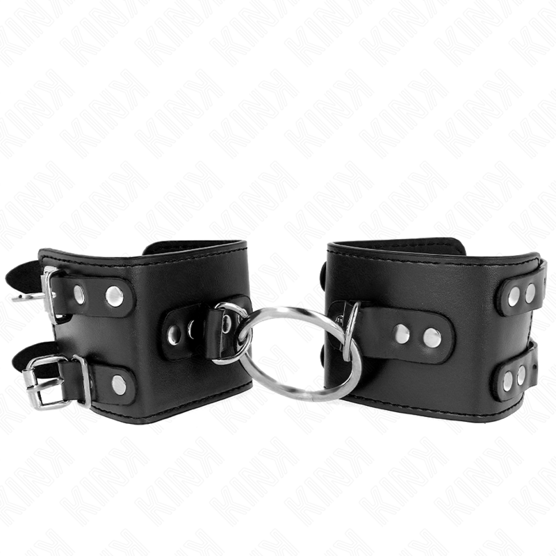 kink---muÑequeras-fijas-con-anilla-y-tachuelas-negro-ajustable-17-22-cm-x-6.5-cm-0