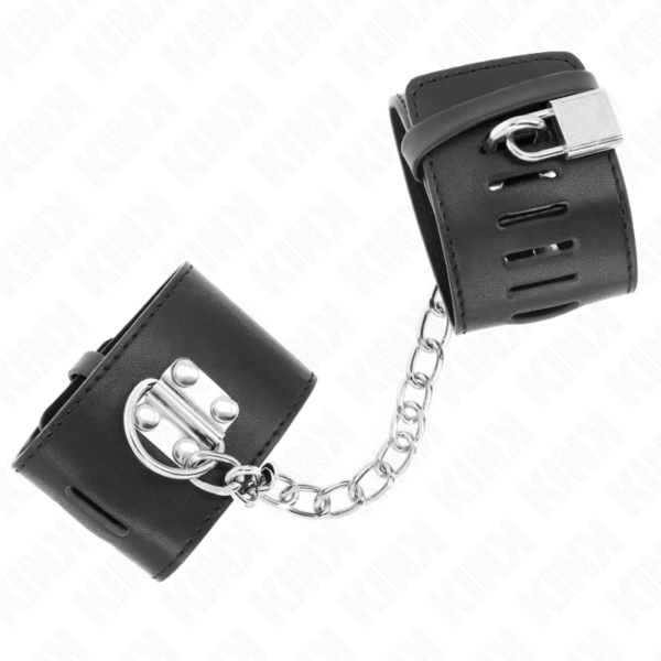 kink---muÑequeras-fijas-con-cadena-30-cm-y-cierre-candado-negro-ajustable-16-23-cm-x-5.5-cm-1