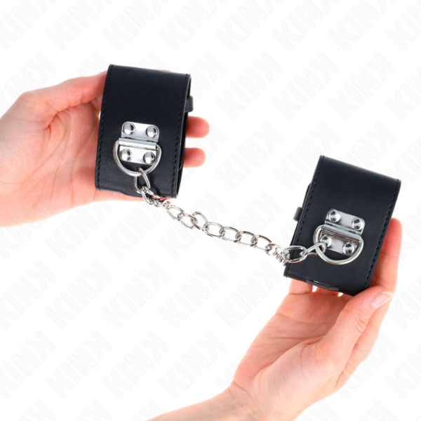kink---muÑequeras-fijas-con-cadena-30-cm-y-cierre-candado-negro-ajustable-16-23-cm-x-5.5-cm-2