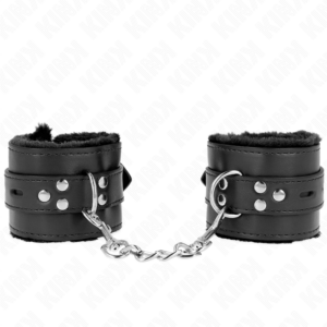 kink---muÑequeras-forradas-con-agujeros-cuadrados-negro-y-correa-negro-ajustable-17-29-cm-x-6-cm-0