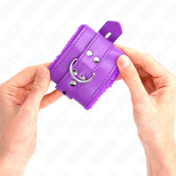 kink---muÑequeras-forradas-con-agujeros-cuadrados-violeta-y-correa-violeta-ajustable-17-29-cm-x-6-cm-2