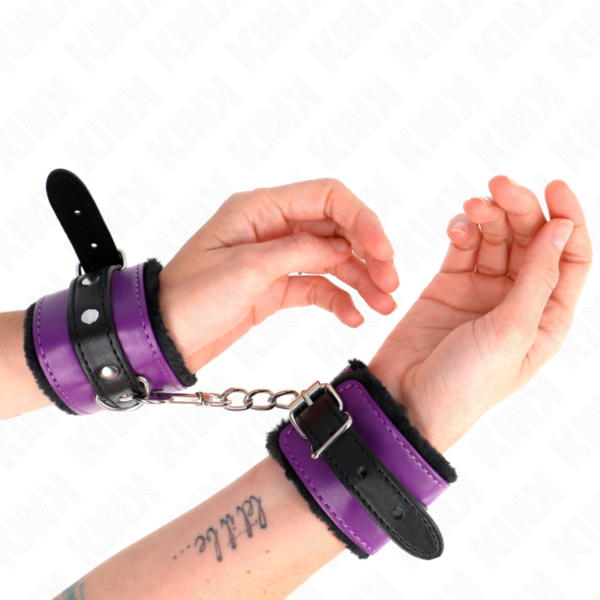 kink---muÑequeras-forradas-premium-negro-con-correa-violeta-/-negro-ajustable-17-29-cm-x-6-cm-3
