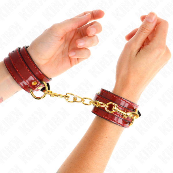 kink---muÑequeras-joanna-angel-rojo-ajustable-con-cadena-dorado-16.5-26-cm-x-4-cm-3