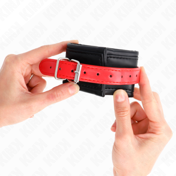 kink---muÑequeras-negro-con-correa-rojo-ajustable-17-28-cm-x-6-cm-2