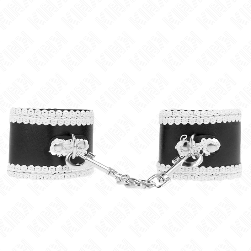 kink---muÑequeras-negro-con-encaje-decorativo-blanco-ajustable-20-23-cm-x-5.5-cm-0