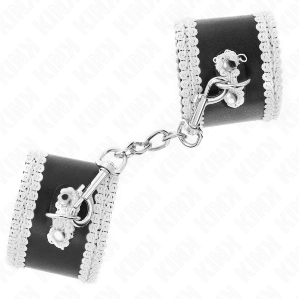kink---muÑequeras-negro-con-encaje-decorativo-blanco-ajustable-20-23-cm-x-5.5-cm-1