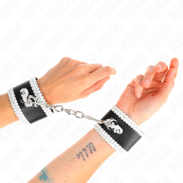 kink---muÑequeras-negro-con-encaje-decorativo-blanco-ajustable-20-23-cm-x-5.5-cm-3