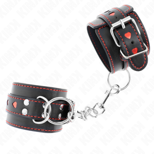 kink---muÑequeras-negro-con-incrustaciÓn-de-corazÓn-rojo-ajustable-21-28-cm-x-5.5-cm-1
