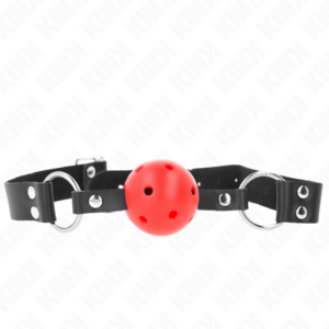 kink---mordaza-de-bola-4-cm-transpirable-con-doble-remache-rojo-62-x-2.5-cm-ajustable-42-58-cm-0