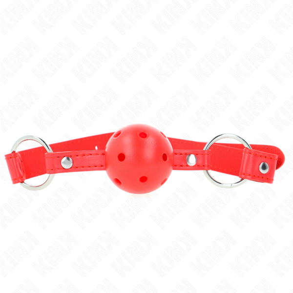 kink---mordaza-de-bola-4-cm-transpirable-con-doble-remache-modelo-1-rojo-62-x-2.5-cm-ajustable-42-58-cm-2