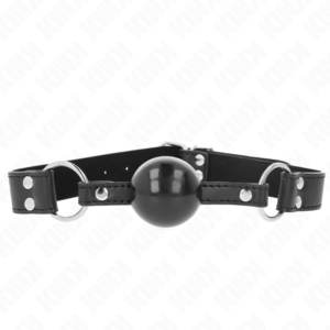 kink---mordaza-de-bola-4-cm-suave-y-sÓlida-con-correa-de-polipiel-62-x-2.5-cm-ajustable-42-58-cm-0
