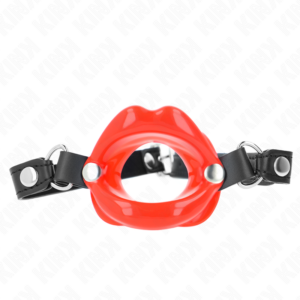 kink---mordaza-labial-8-cm-con-correa-de-polipiel-rojo-63-x-2-cm-ajustable-39-58-cm-0