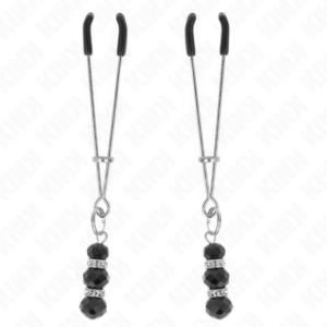 kink---pinzas-para-pezones-plateada-fina-con-triple-bola-de-vidrio-negro-7-cm-0