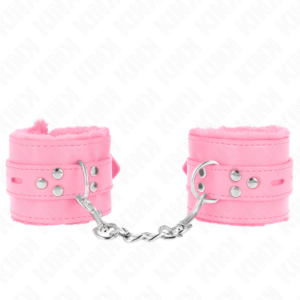 kink---muÑequeras-forradas-con-agujeros-cuadrados-rosa-y-correa-rosa-ajustable-17-29-cm-x-6-cm-0