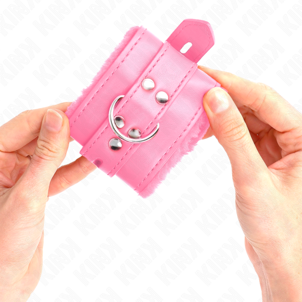 kink---muÑequeras-forradas-con-agujeros-cuadrados-rosa-y-correa-rosa-ajustable-17-29-cm-x-6-cm-3