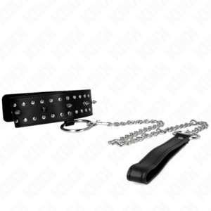 kink---collar-con-correa-65-cm-con-tachuelas-plateadas-modelo-1-ajustable-36-43-cm-x-5-cm-0