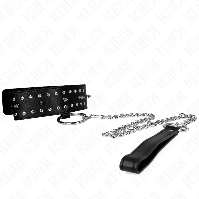 kink---collar-con-correa-65-cm-con-tachuelas-plateadas-modelo-1-ajustable-36-43-cm-x-5-cm-0