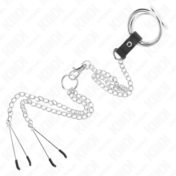 kink---anillo-pene-triple-metal-cromado-3.8-cm-a-5-cm-cadena-metal-26-cm-y-pinzas-para-pezones-modelo-2-4