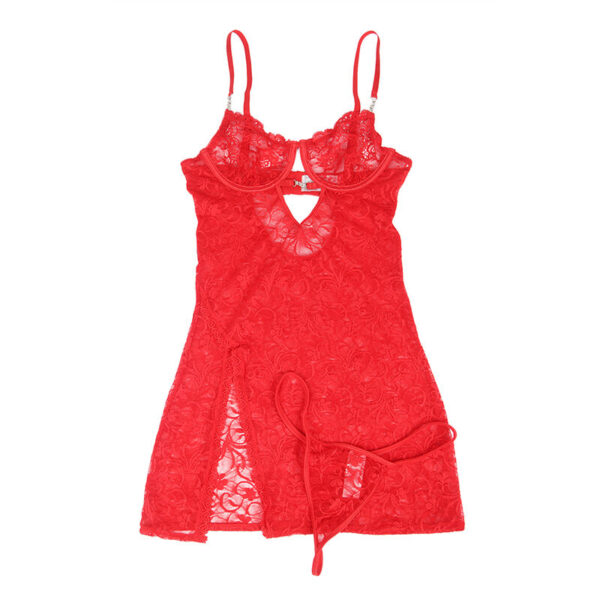 subblime---954208-babydoll-de-encaje-con-tirantes-ajustables-rojo-s/m-3