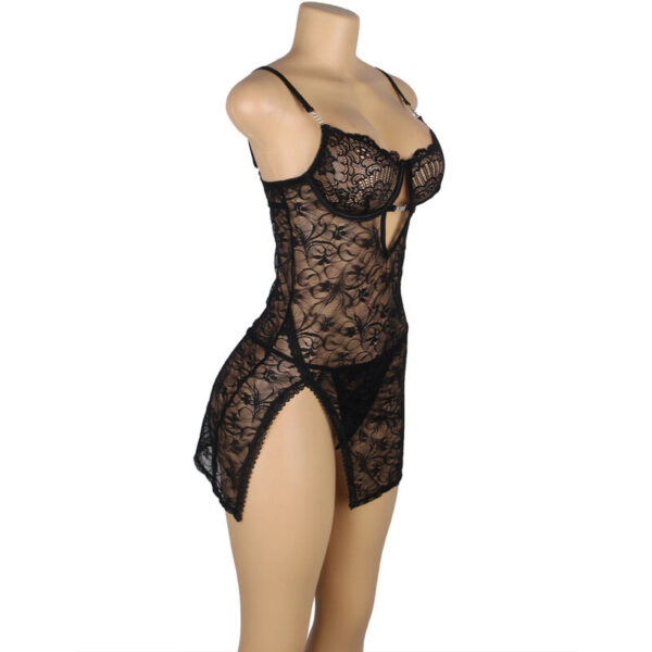 subblime---954185-babydoll-de-encaje-con-tirantes-ajustables-negro-s/m-3