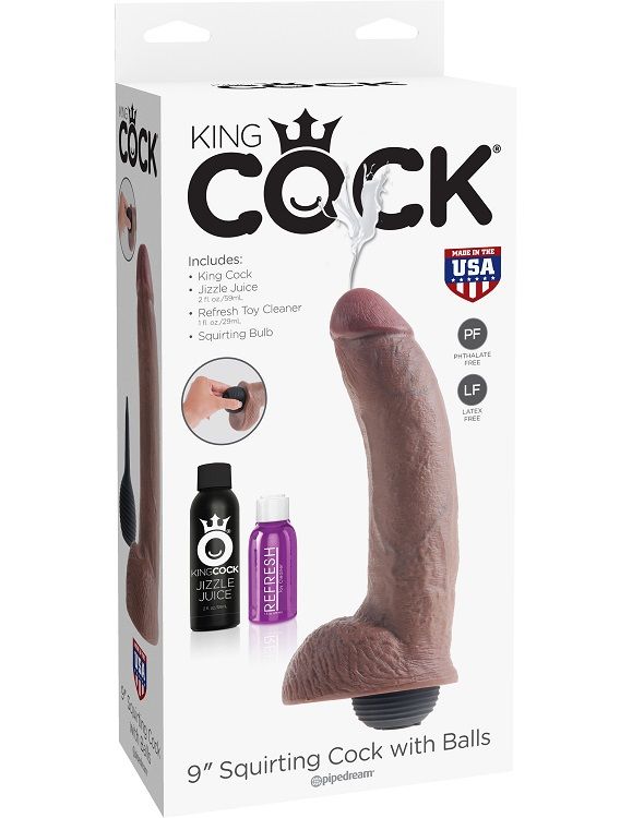 king-cock---pene-realistico-eyaculador-marron-22.86-cm-2