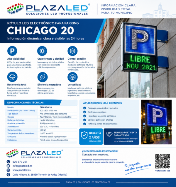 RÓTULO  PARA PARKING MODELO CHICAGO P20