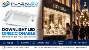 Downlight LED 48W rectangular direccionable